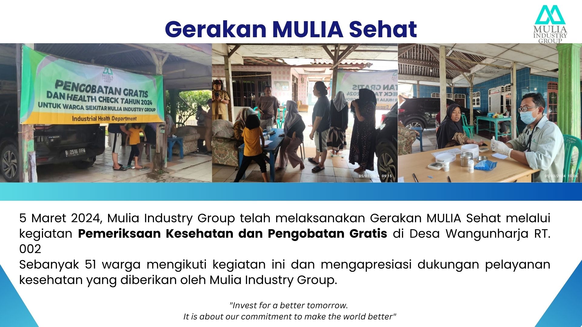 Gerakan MULIA Sehat: Pemeriksaan Kesehatan & Pengobatan Gratis